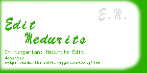 edit medurits business card